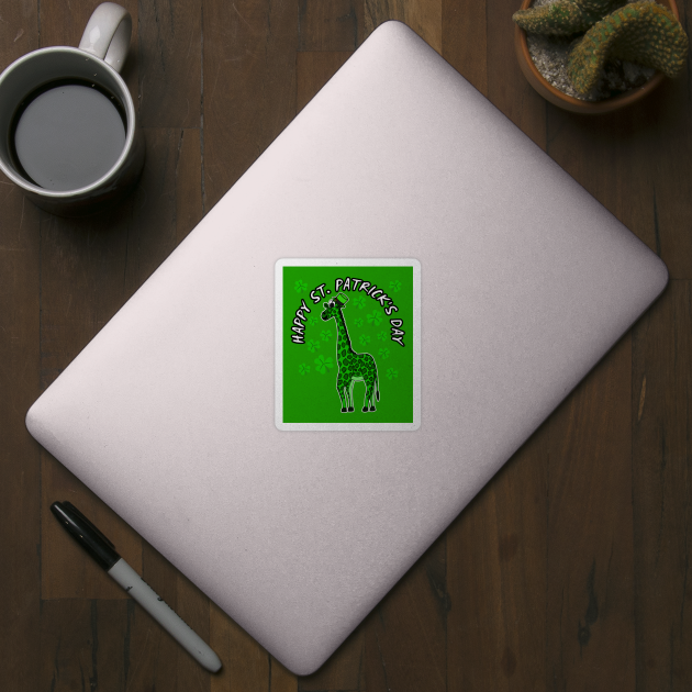 Happy St. Patrick's Day 2022 Giraffe Wildlife Lover by doodlerob